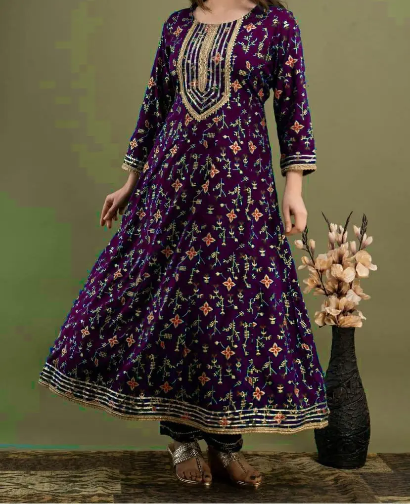 Printed Anarkali kurti