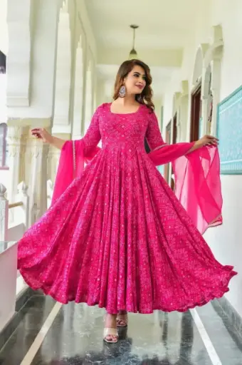 Bandhani anarkali set