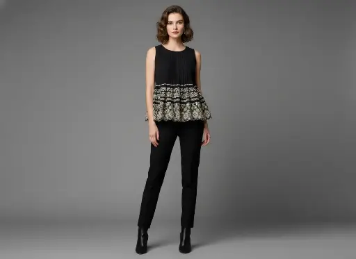 The Pleated Peplum Top